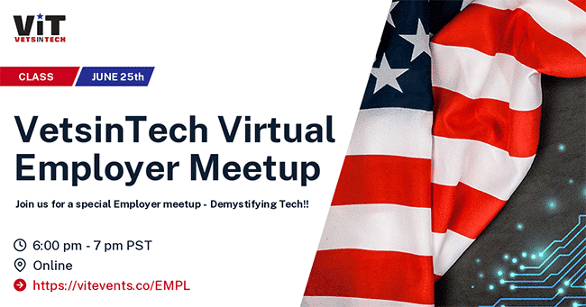 June 25: VetsinTech Virtual Employer Meetup